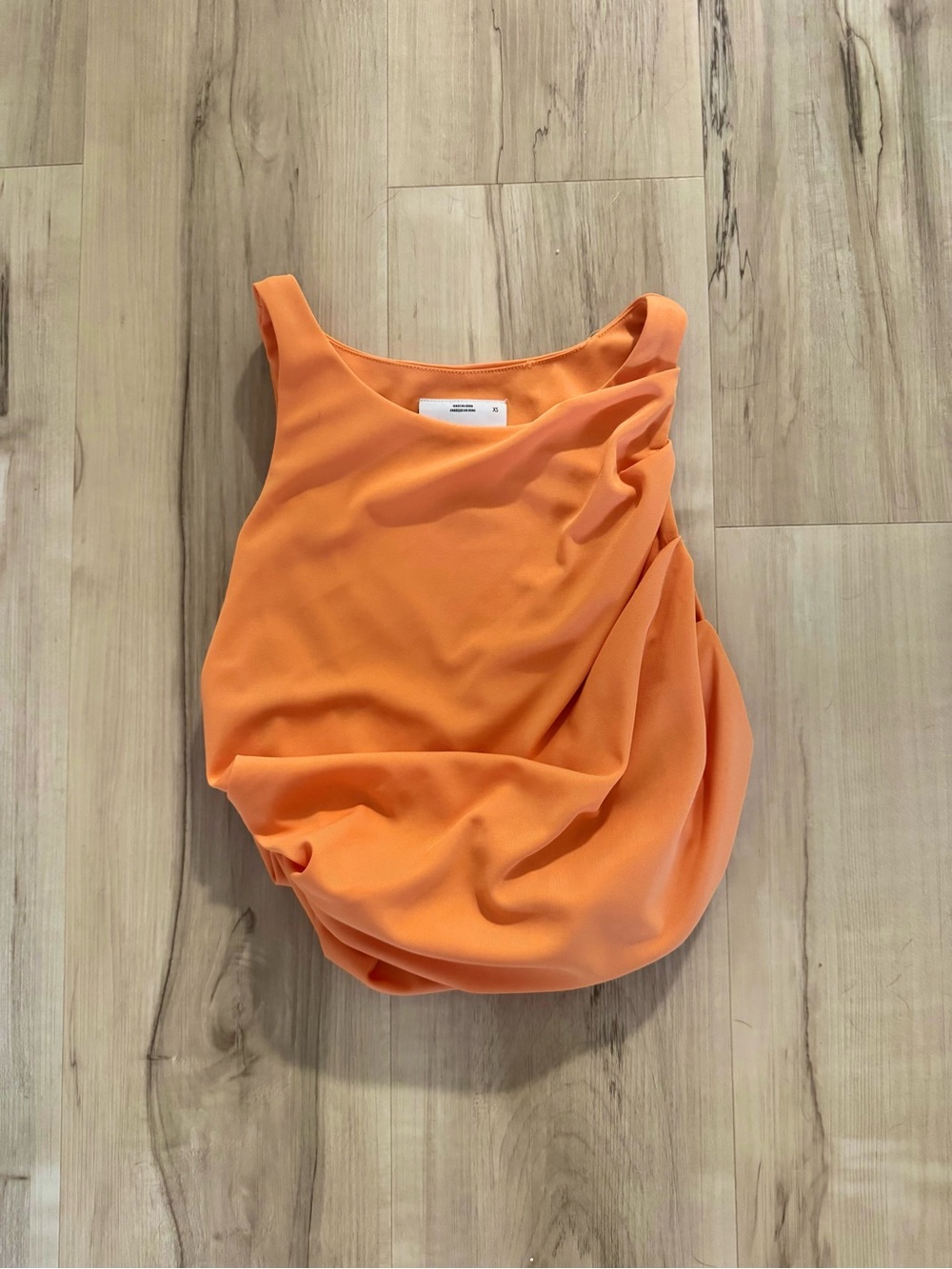 C/MEO Collective Bright Orange Draped Tank Blouse